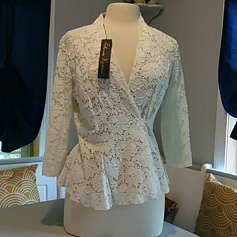 Eluana Kattan queen annes lace peplum blouse